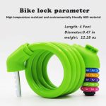 Idealux Self Coiling Bike Locks Cable 4 Feet Resettable Cable Lock