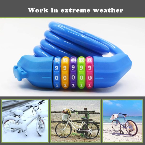 IDEALUX Resettable Self Coiling Bike Cable Locks 4 ft /1200 mm