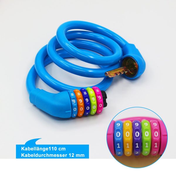 Idealux Self Coiling Bike Locks Cable 4 Feet Resettable Cable Lock