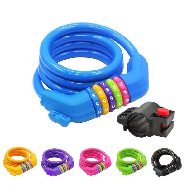 IDEALUX Resettable Self Coiling Bike Cable Locks 4 ft /1200 mm