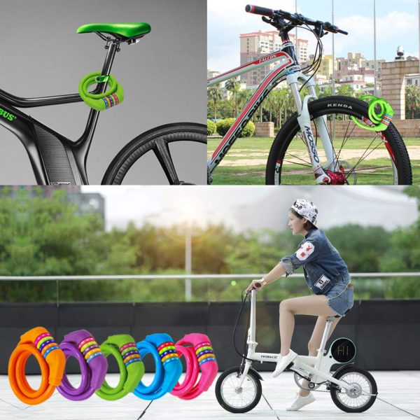 IDEALUX Resettable Self Coiling Bike Cable Locks 4 ft /1200 mm