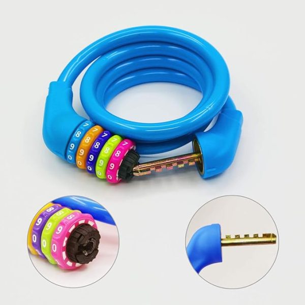 Idealux Self Coiling Bike Locks Cable 4 Feet Resettable Cable Lock