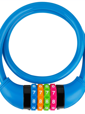 blue bike cable lock 2 feet