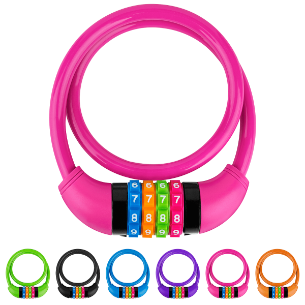 IDEALUX Bike Lock Cable, Kids Bike Cable Lock 650mm/2ft